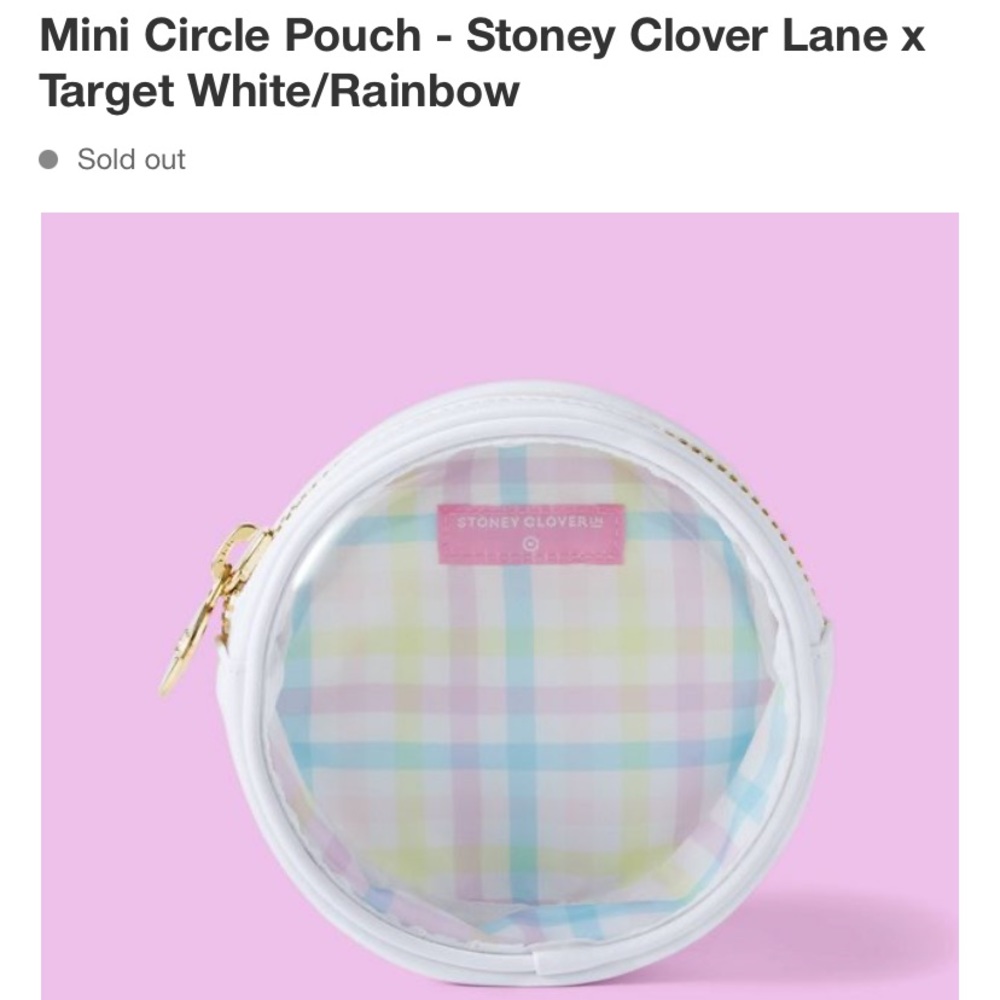 Stoney clover white circle pouch